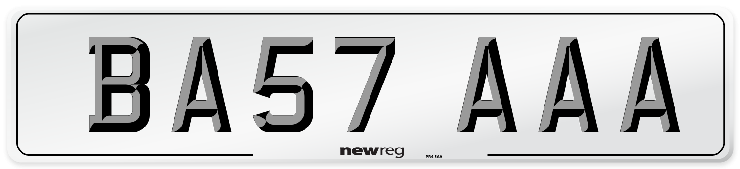 BA57 AAA Number Plate from New Reg